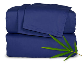Pure Bamboo Queen Sheets folded, silky-soft and breathable for cooler nights.