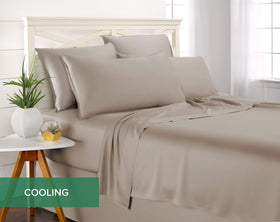 Pure Bamboo Queen Sheets Sand double-stitched seams for durability