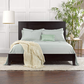 Pure Bamboo Queen Sheets Sea Glass material sample under soft light