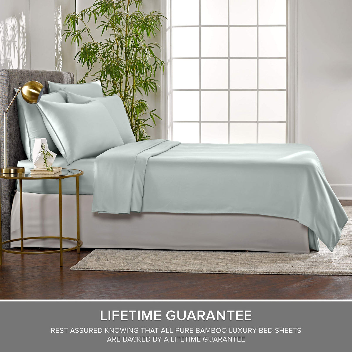 Pure Bamboo envelope-style pillowcase closure adds secure overlap design