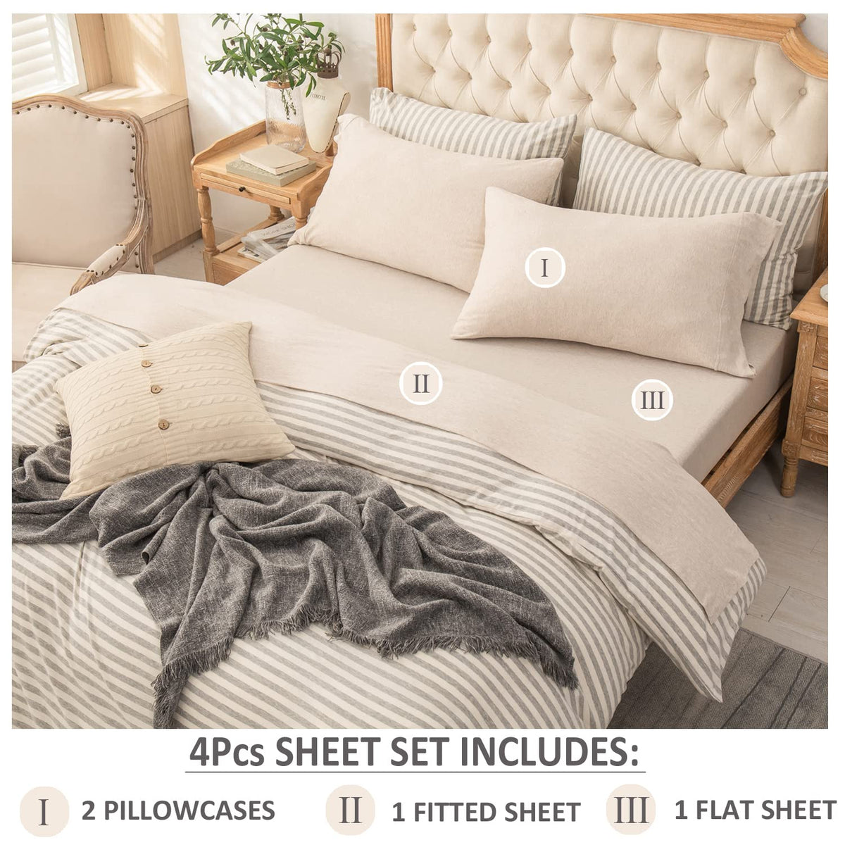 PURE ERA fitted sheet with extra deep pocket stays secure on thick mattresses