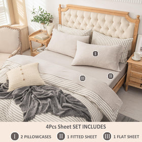 PURE ERA jersey knit flat sheet in Heather Beige adds lightweight softness for all-season lounging.