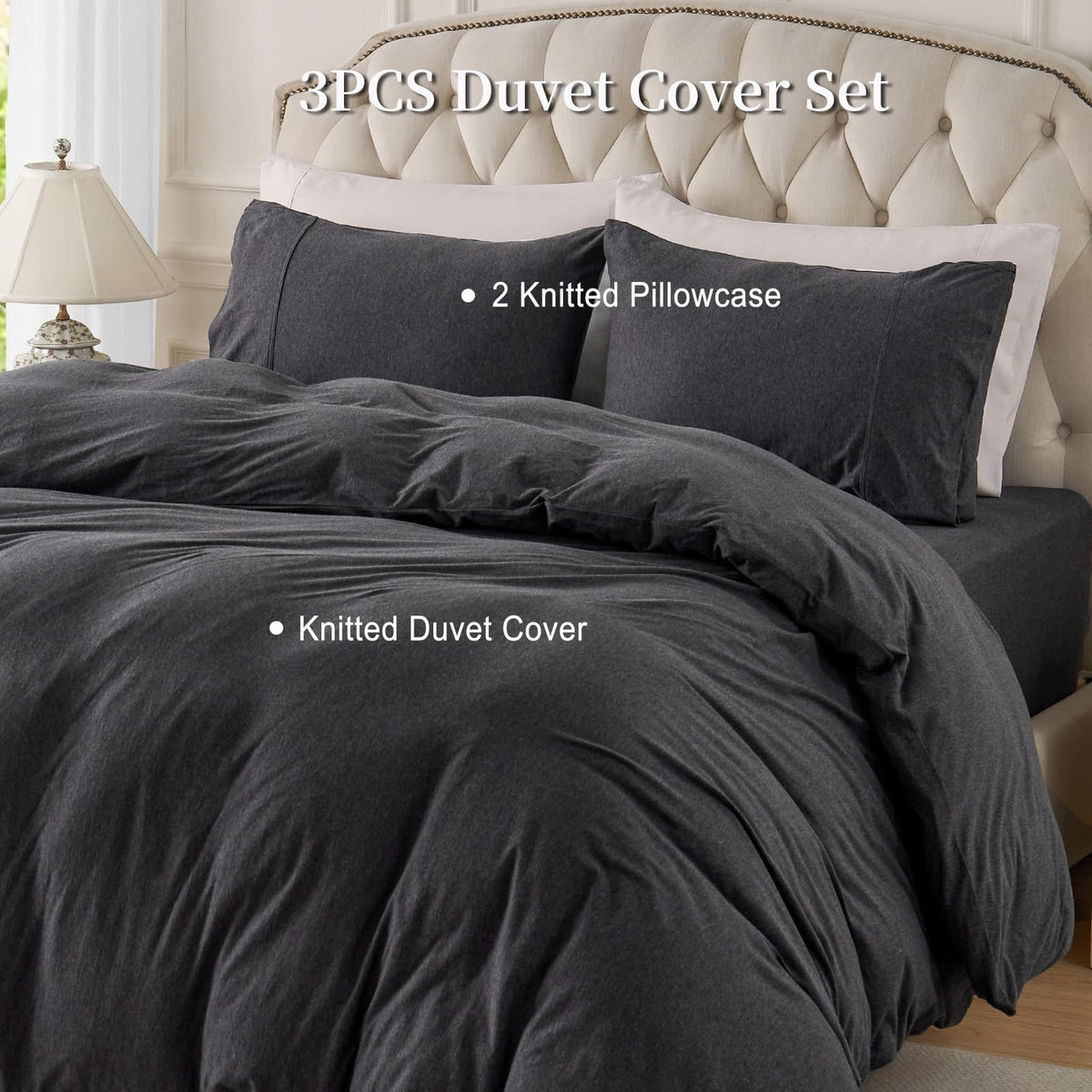 Eight interior corner ties keep the duvet insert in place