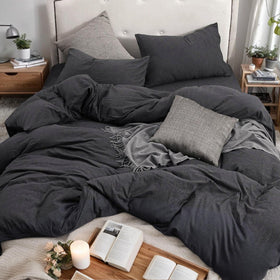 Soft, durable jersey knit bedding designed for frequent wash cycles