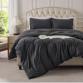 Pure Era jersey knit pillow shams match the set and keep pillows tucked neatly