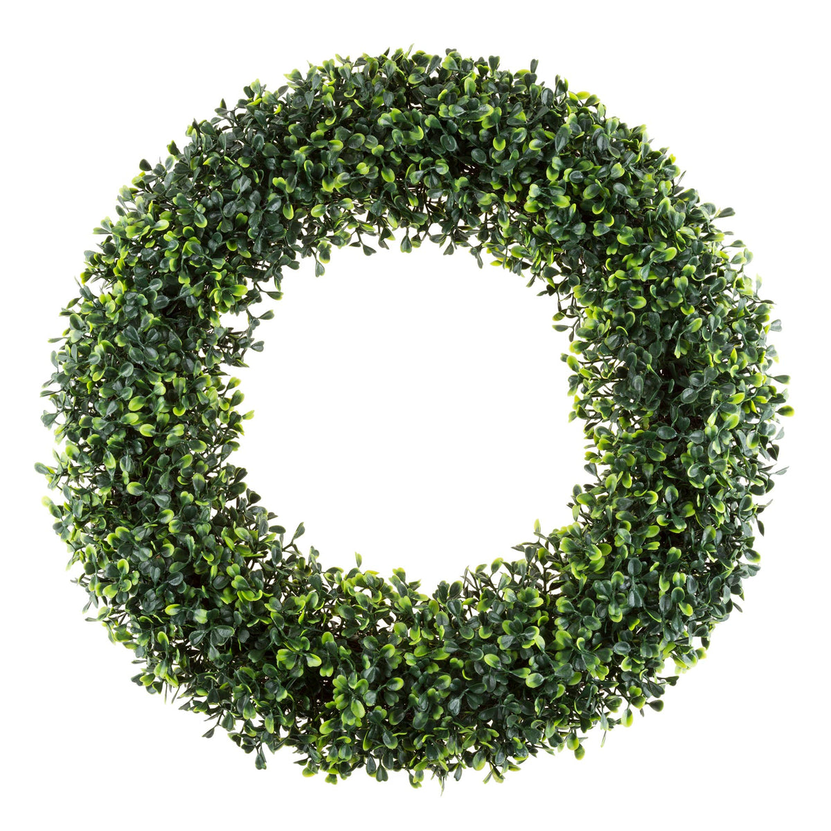 Pure Garden 19.5-inch boxwood wreath on a front door for year‑round curb appeal