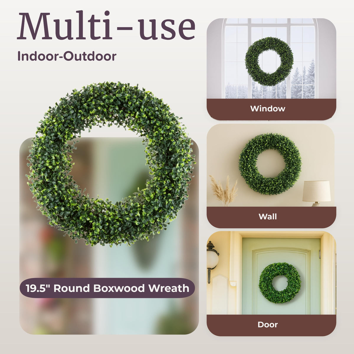 Wreath with berries and leaves for seasonal decor ideas