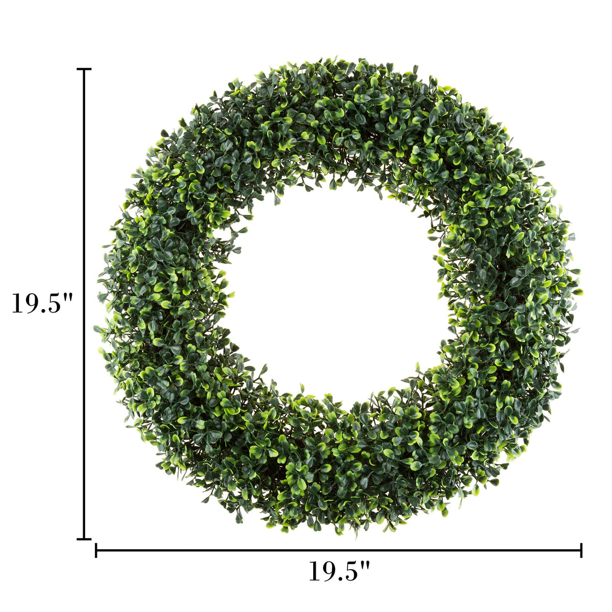 Overall dimensions of the 19.5-inch Pure Garden boxwood wreath