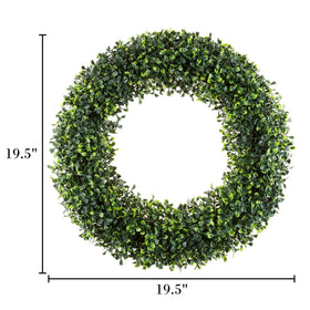 Overall dimensions of the 19.5-inch Pure Garden boxwood wreath