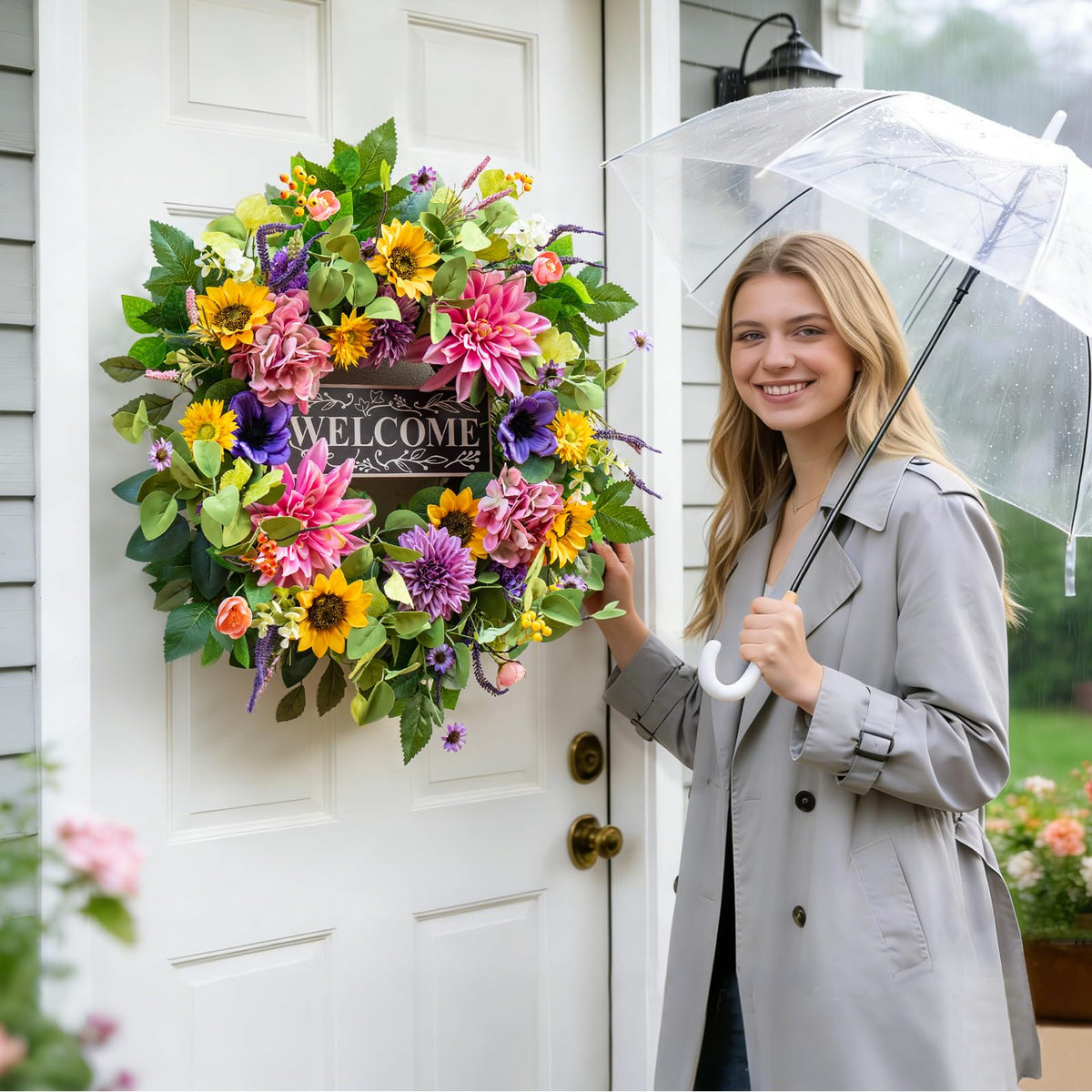 PureCosy indoor-outdoor wreath complements any decor
