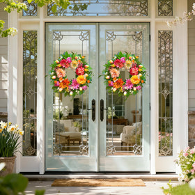 PureCosy Spring Wreath is lightweight for easy hanging