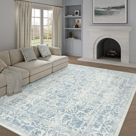 PureCozy blue area rug 8x10 adds vibrant style to living rooms