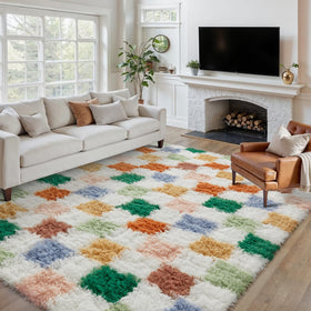 PureCozy rug showing non-slip bottom for secure placement