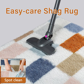 PureCozy checkered rug room decor inspiration for modern aesthetics.