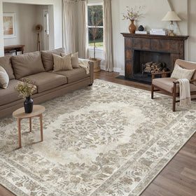 PureCozy floral medallion bedroom rug adds vintage charm.