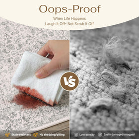 PureCozy Gray Area Rug anti slip backing keeps rug in place on hard floors.