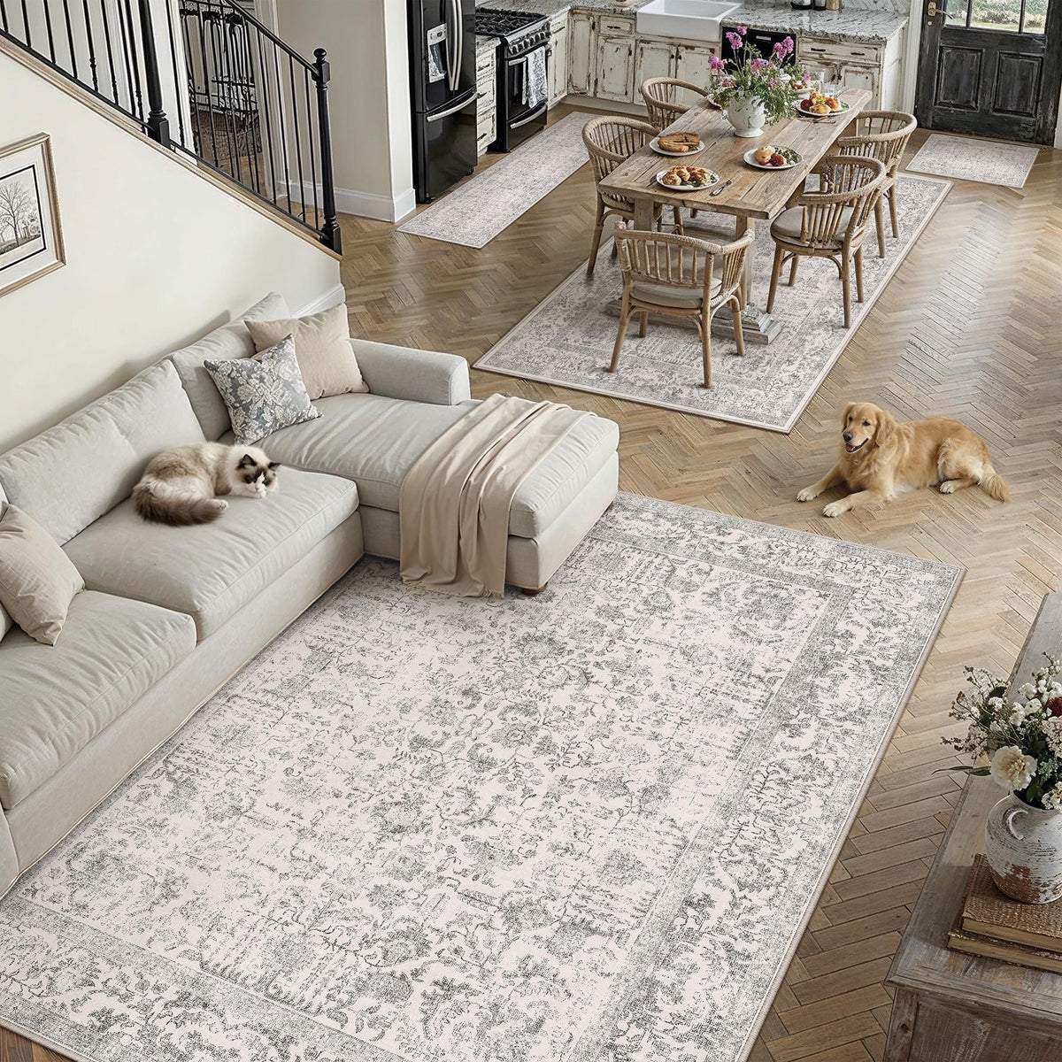 PureCozy Gray Area Rug soft pile closeup emphasizing comfortable underfoot feel.