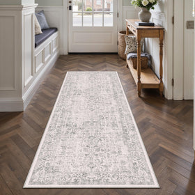 PureCozy gray runner rug 2x6 adds comfort and fits narrow hallways