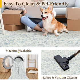 PureCozy machine-washable area rug for simple deep cleaning