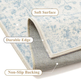 PureCozy tribal-design rug complements kitchen and entryway styling.