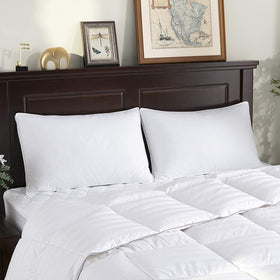 puredown 100% cotton shell king pillow highlights breathable, skin-friendly fabric