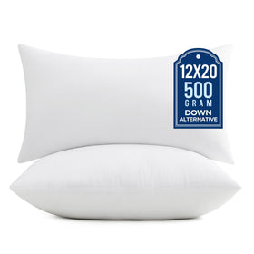 Puredown 12x20 pillow inserts 2 pack provide plush loft for decorative cushions