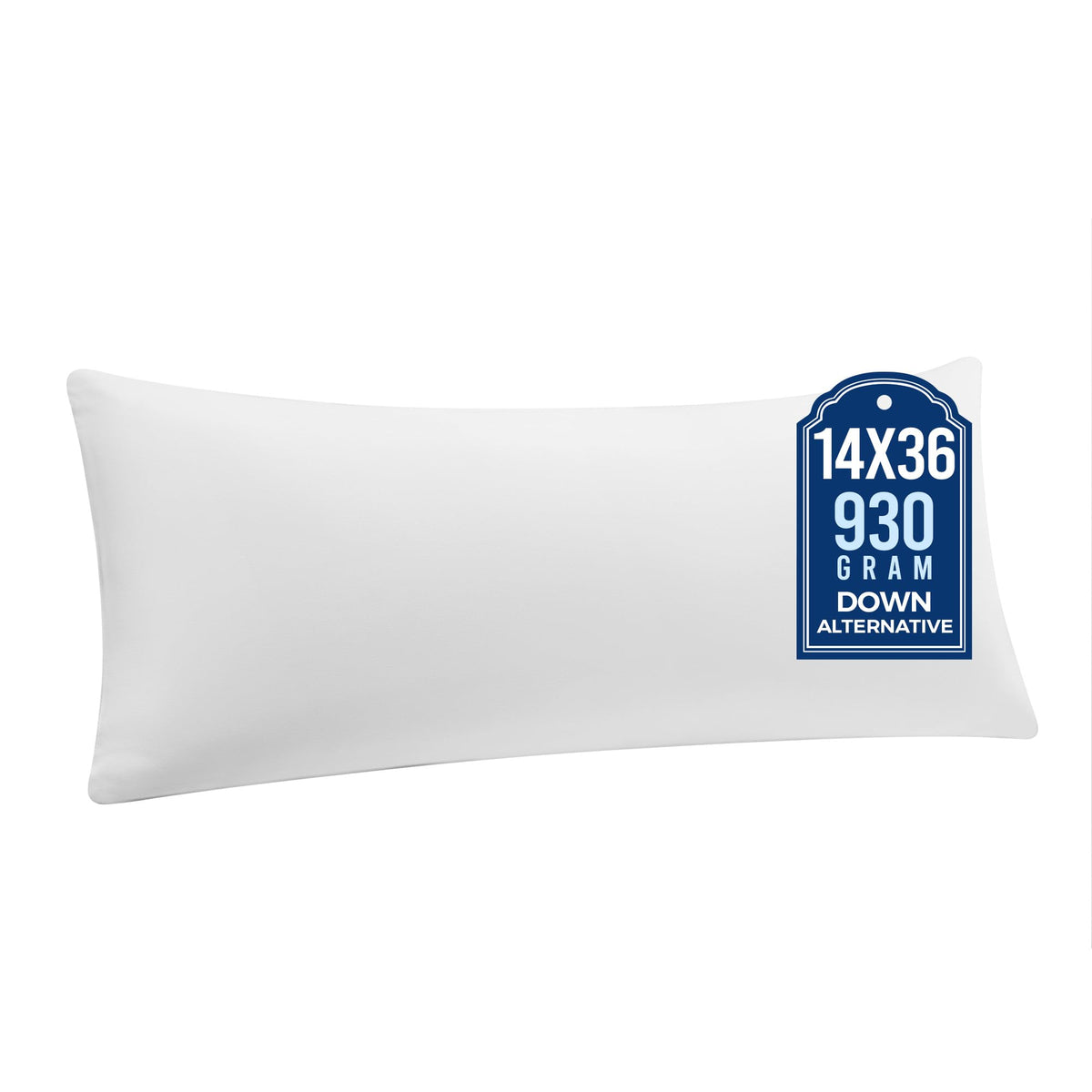 Puredown 14x36 pillow insert side view with plush loft for sofas.