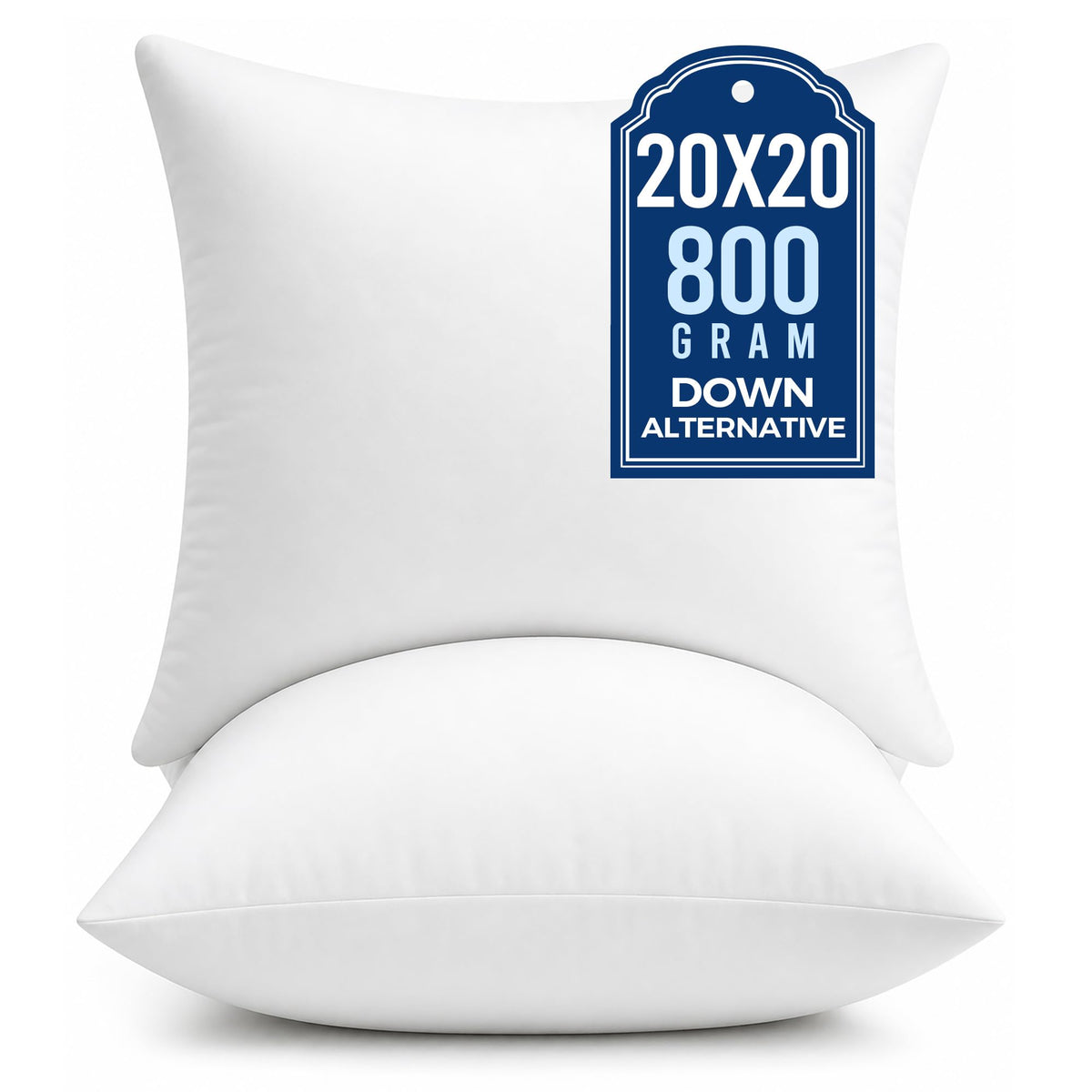 puredown 20x20 pillow insert with plush-fill enhances lounge comfort.