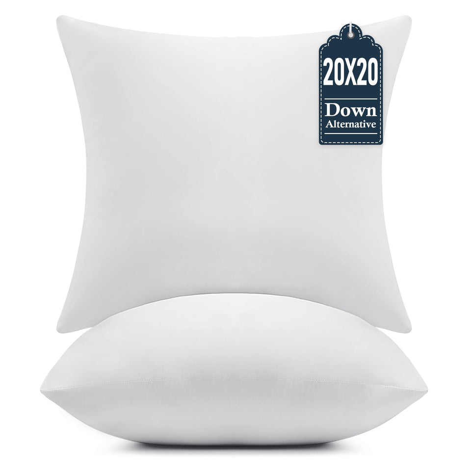 Puredown 20x20 pillow inserts set 2 add plush decorative cushions to any sofa.