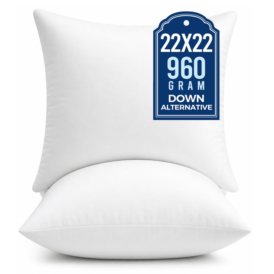 Puredown 22x22 pillow insert close-up shows plush loft.