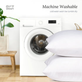 Puredown 18x18 white feather-down insert is durable for frequent use and easy care