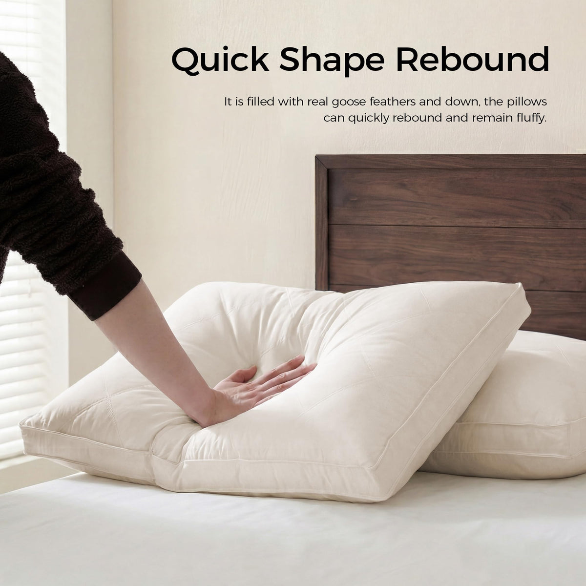 puredown diamond quilted finish adds luxury texture