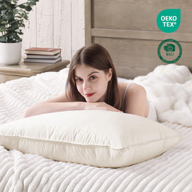 Puredown fluffy loft revealed, showcasing soothing comfort and bounce.