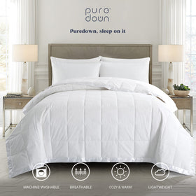 puredown folded-and-lofted close-up emphasizes fluffy loft and breathability