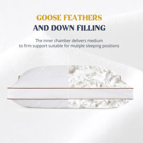 puredown goose-feathers-down pillow cotton cover close-up shows breathable skin-friendly fabric