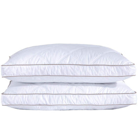 Puredown goose feathers and down pillow King 20x36 with gusseted design for hotel-like support.