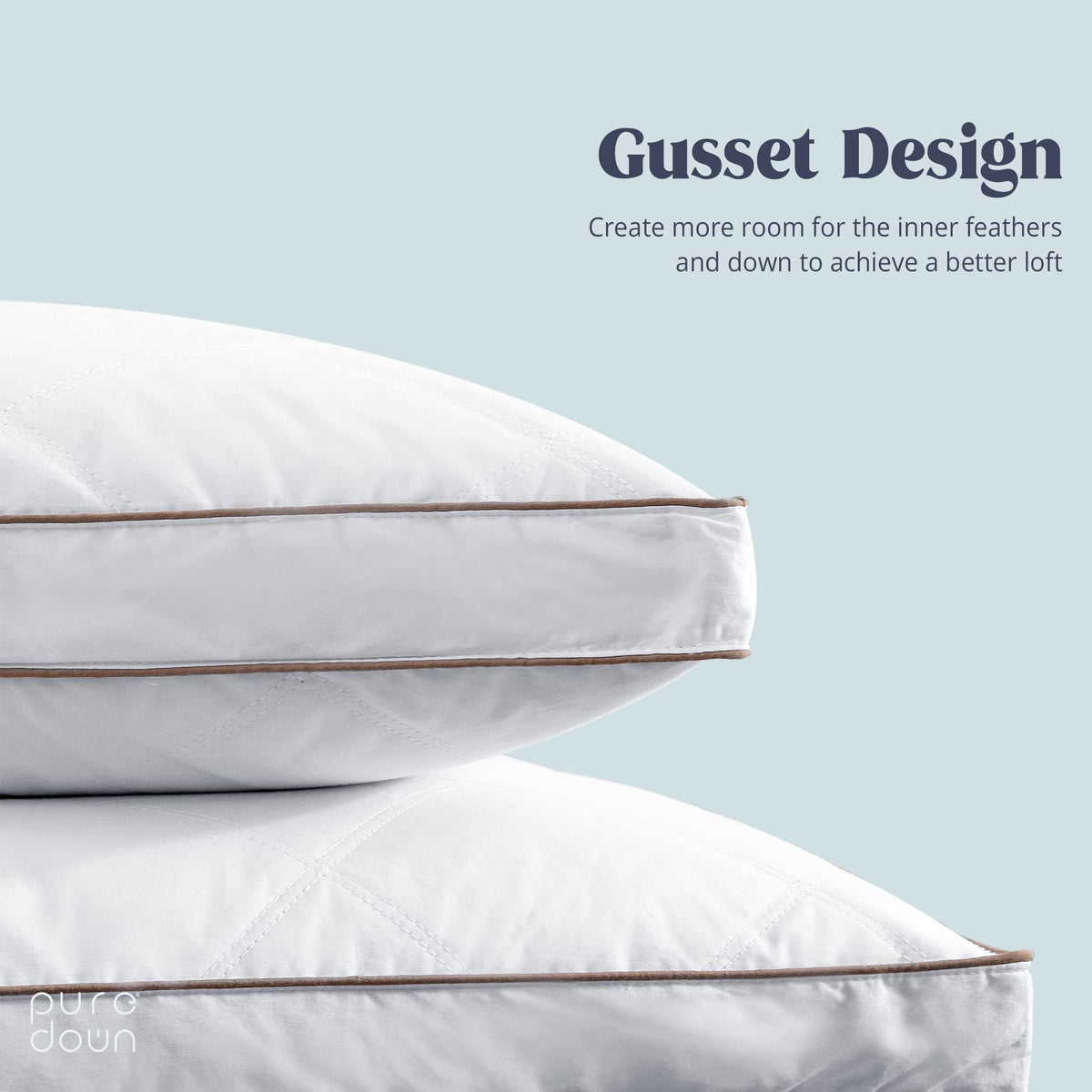 Puredown king pillow cover in 100% cotton, breathable and skin-friendly for restful nights.
