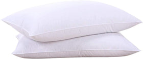 Puredown goose feathers and down pillow king 2-pack with soft cotton cover for restful sleep