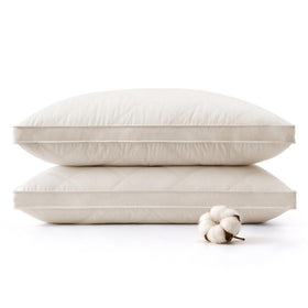 puredown goose feathers pillow with organic cover showing breathable surface and comfort