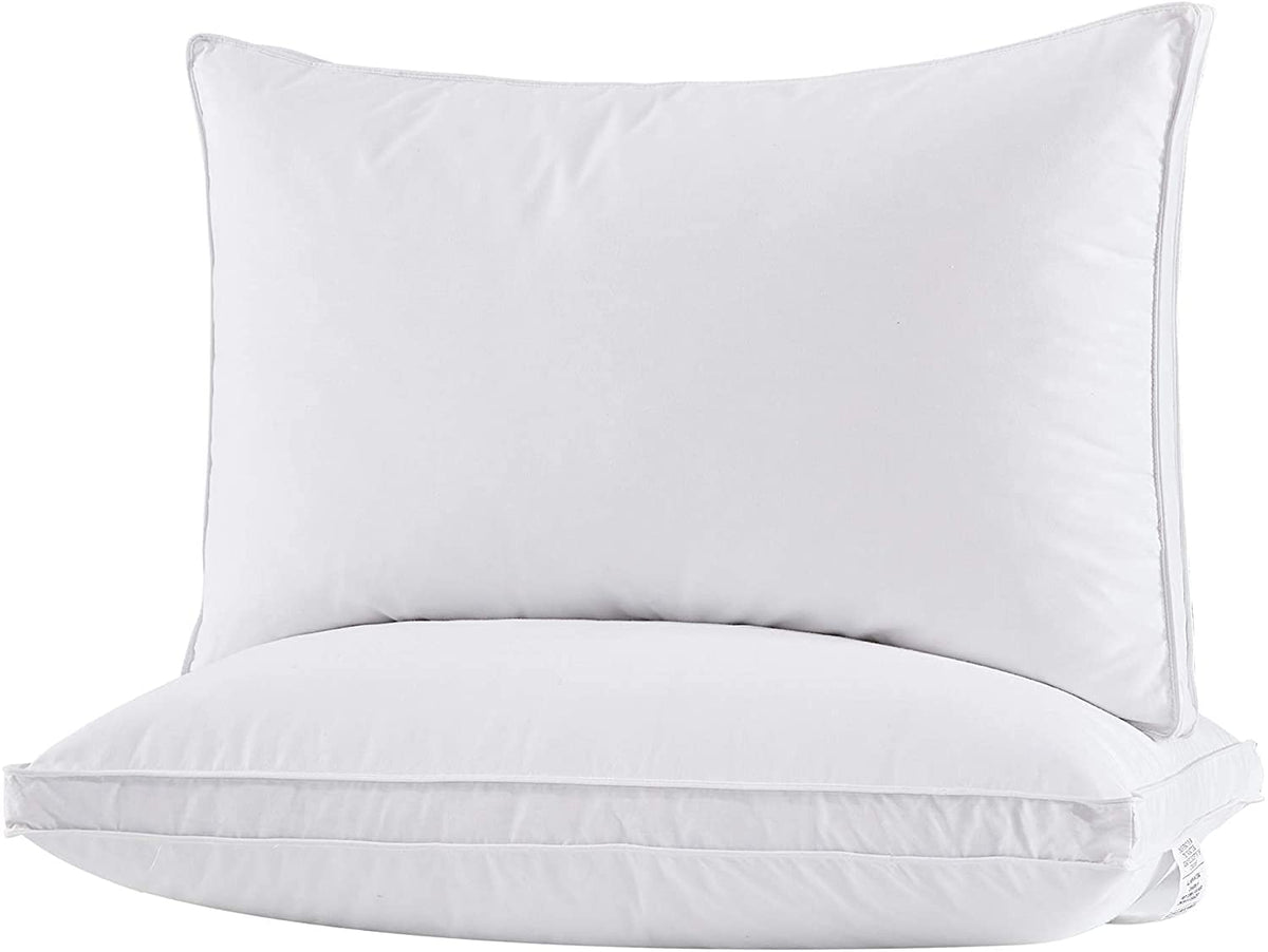 puredown gusseted-side pillow king 2-pack maintains shape with reinforced edges