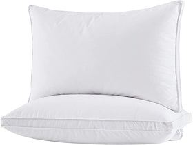 puredown gusseted-side pillow king 2-pack maintains shape with reinforced edges