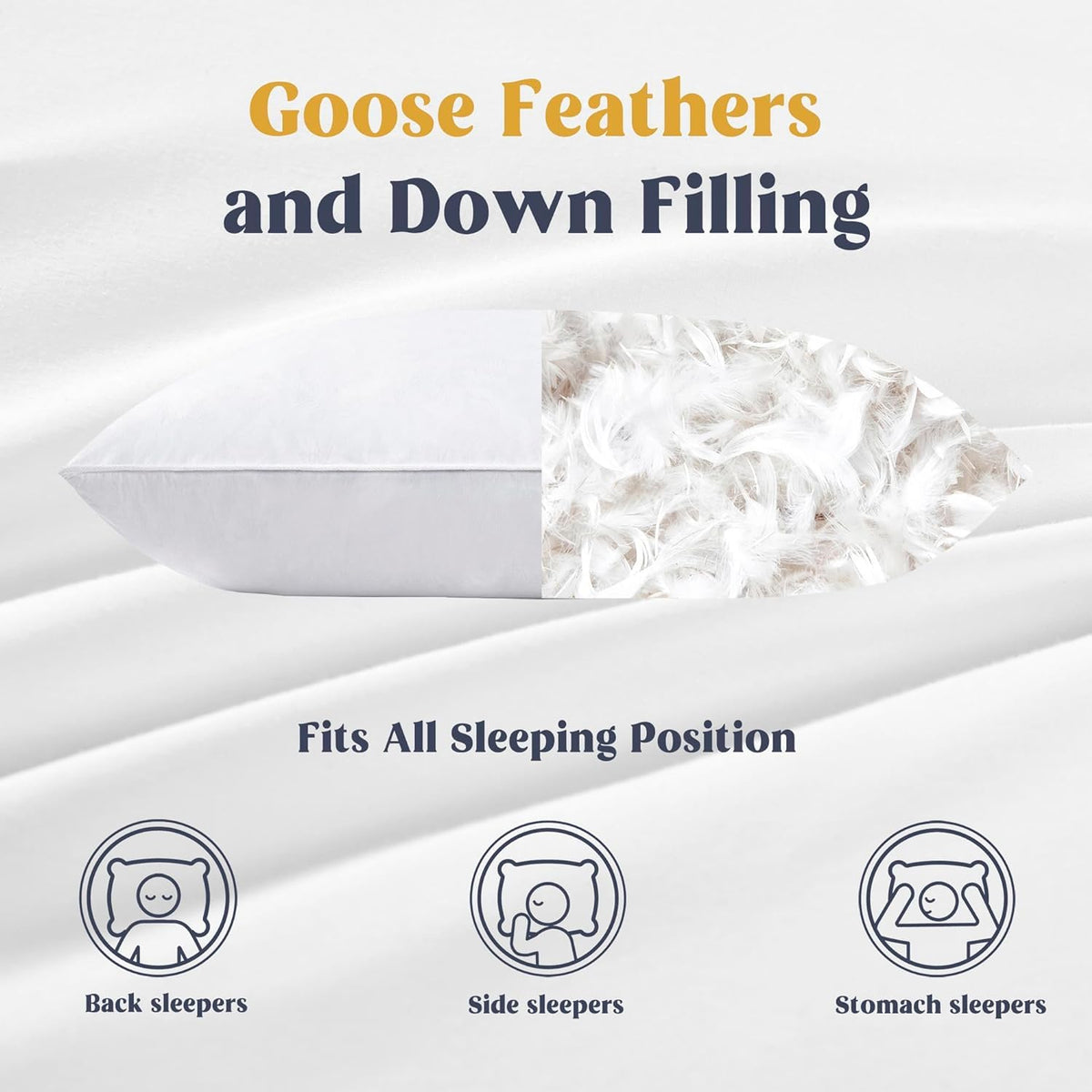Puredown hotel collection pillow shell in soft breathable 100 percent cotton