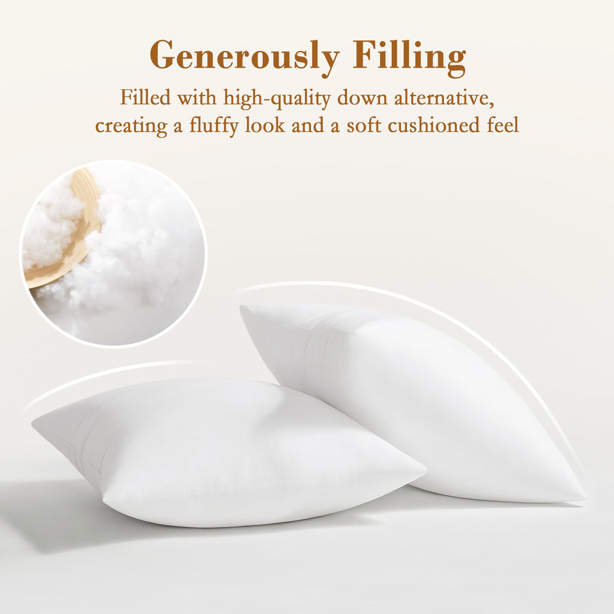 Puredown pillow insert soft fabric close-up highlights plush feel and durability.