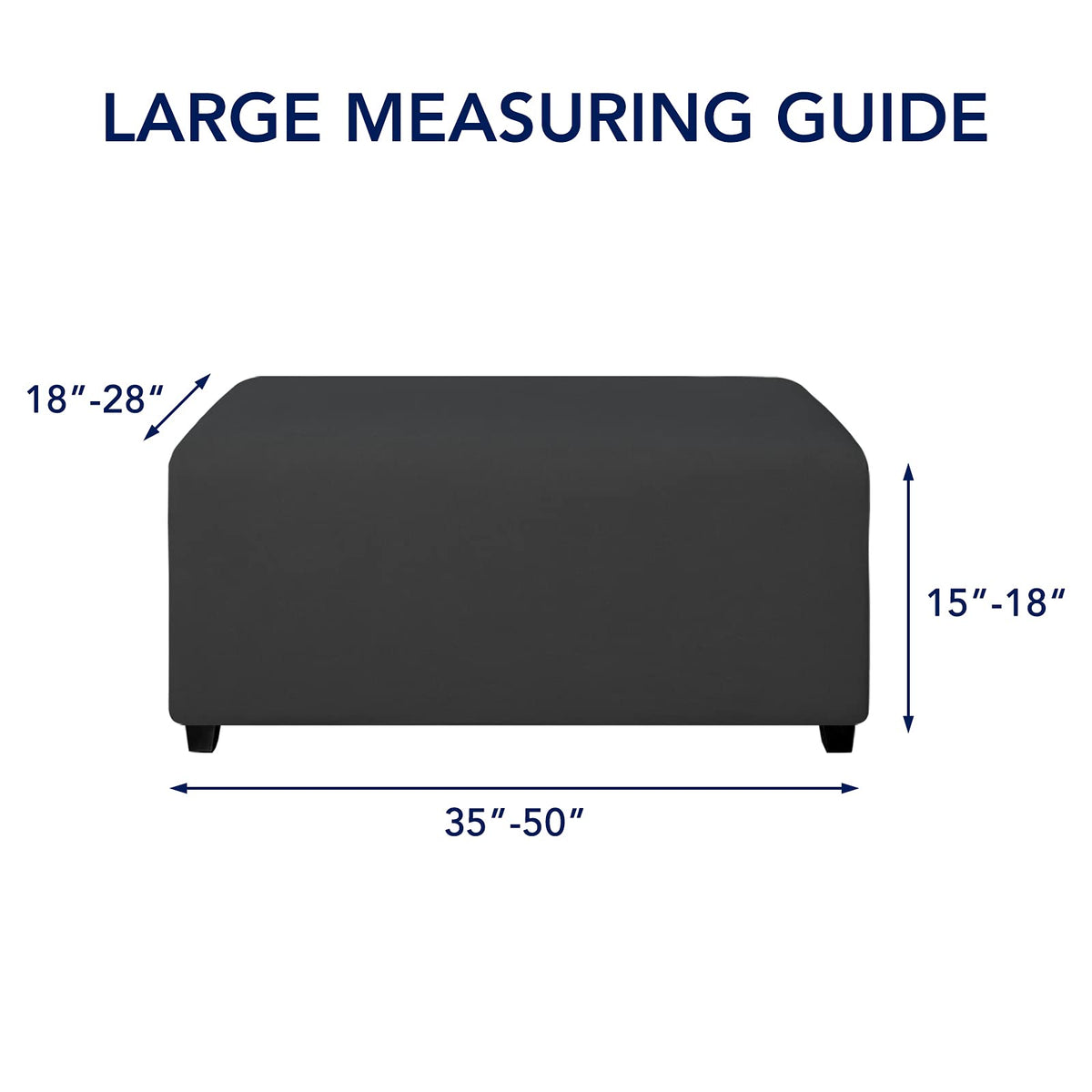 PureFit dark gray ottoman cover enhances room style and protection