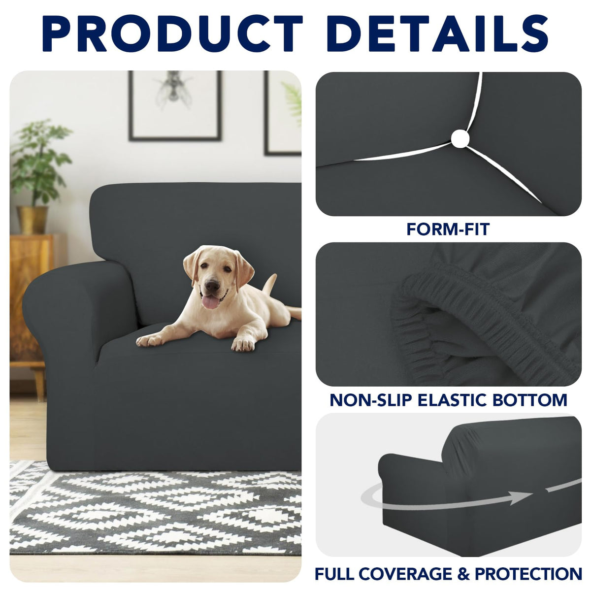 PureFit easy-install couch cover makes setup quick