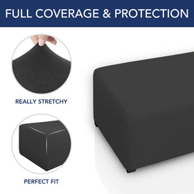 PureFit ottoman cover easy to install with four corners aligned