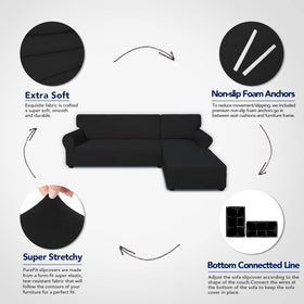 PureFit left or right chaise compatibility ensures a tidy look on any L-shaped sofa.