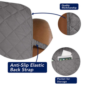 PureFit non-slip elastic straps keep the cover in place during daily use.