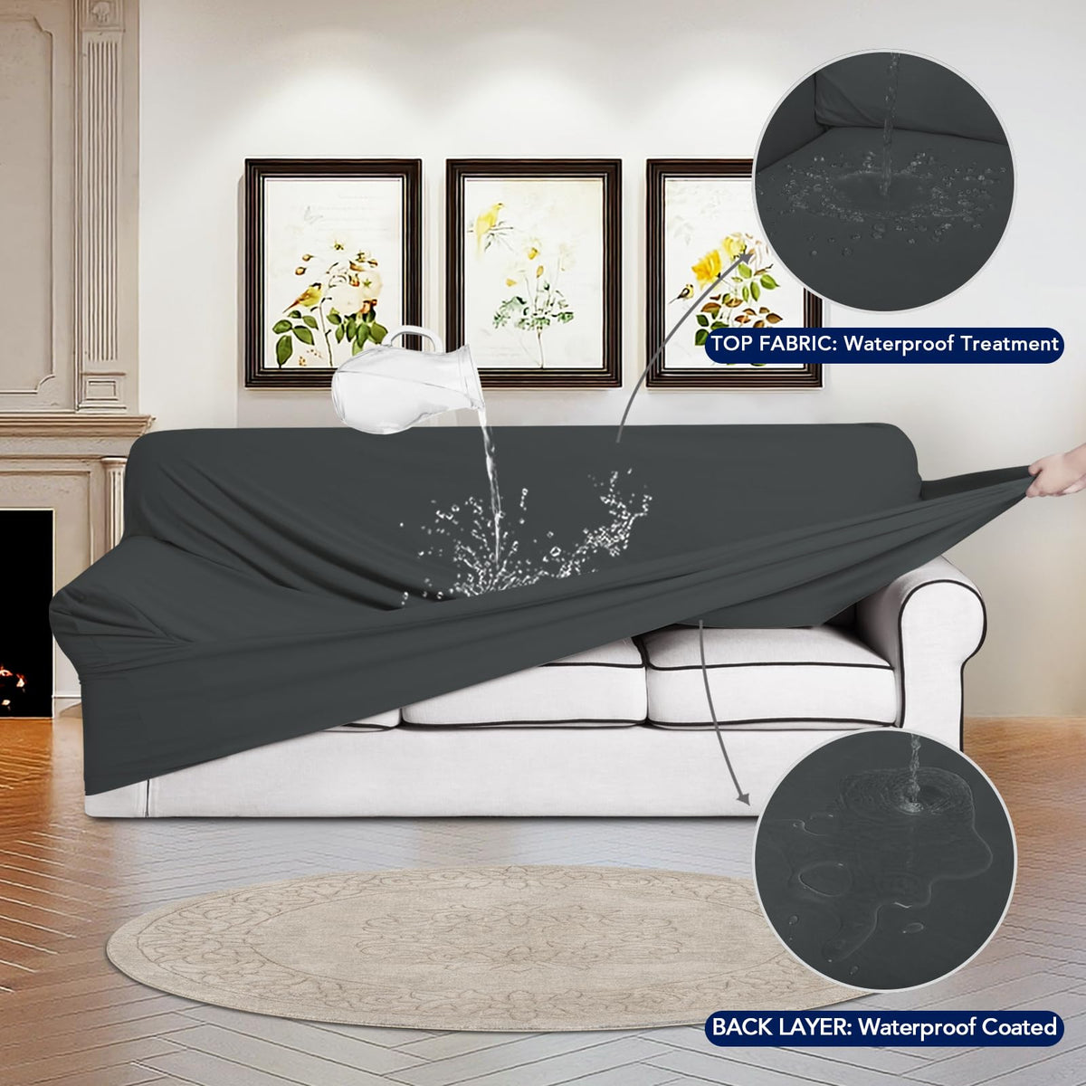 PureFit non-slip foam anchors keep the cover in place