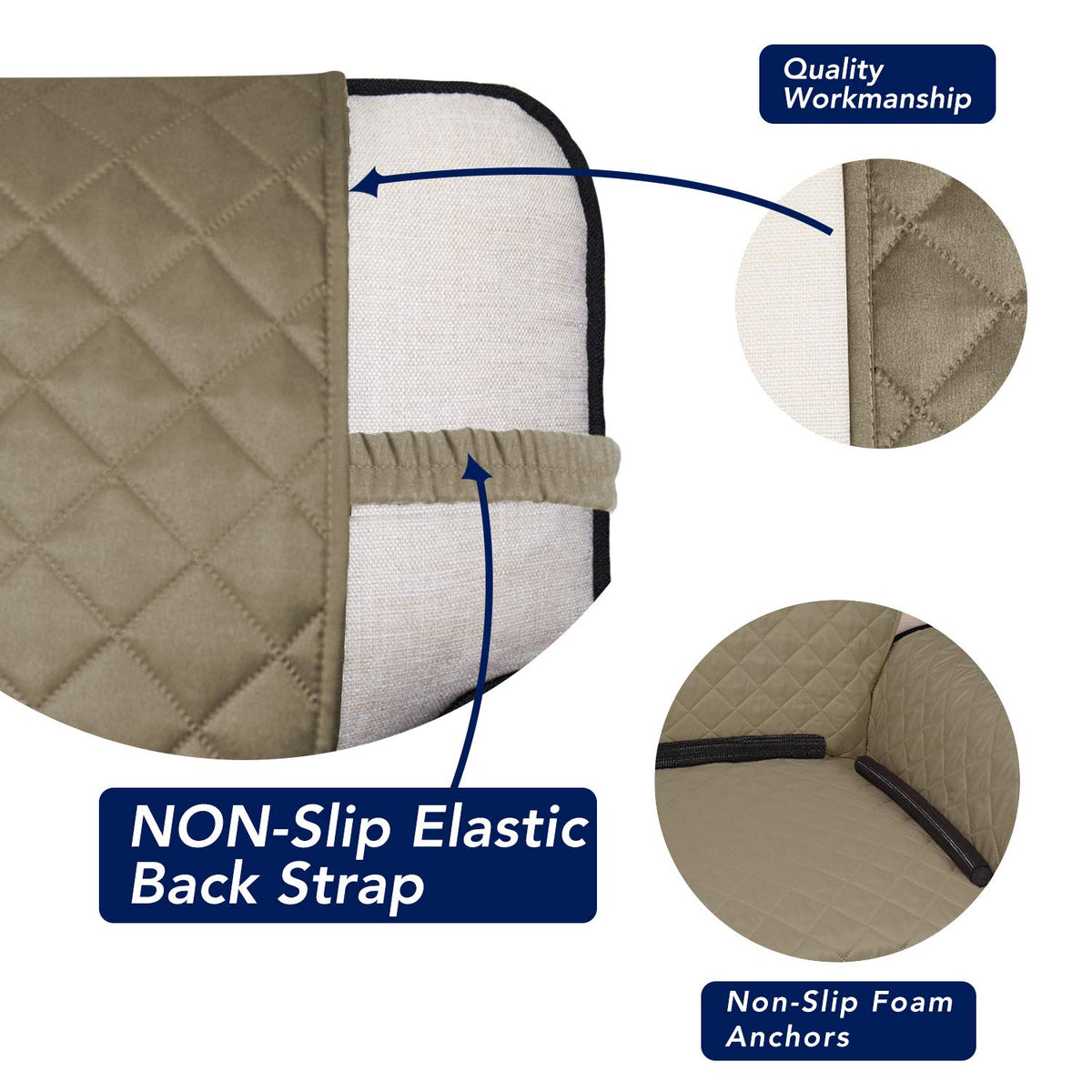 PureFit sofa cover with non-slip foam anchors prevents shifting during naps.